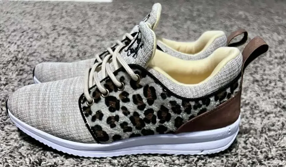 Marleylilly Animal Print Low Top Sneakers Size 7 Leopard Animal Print